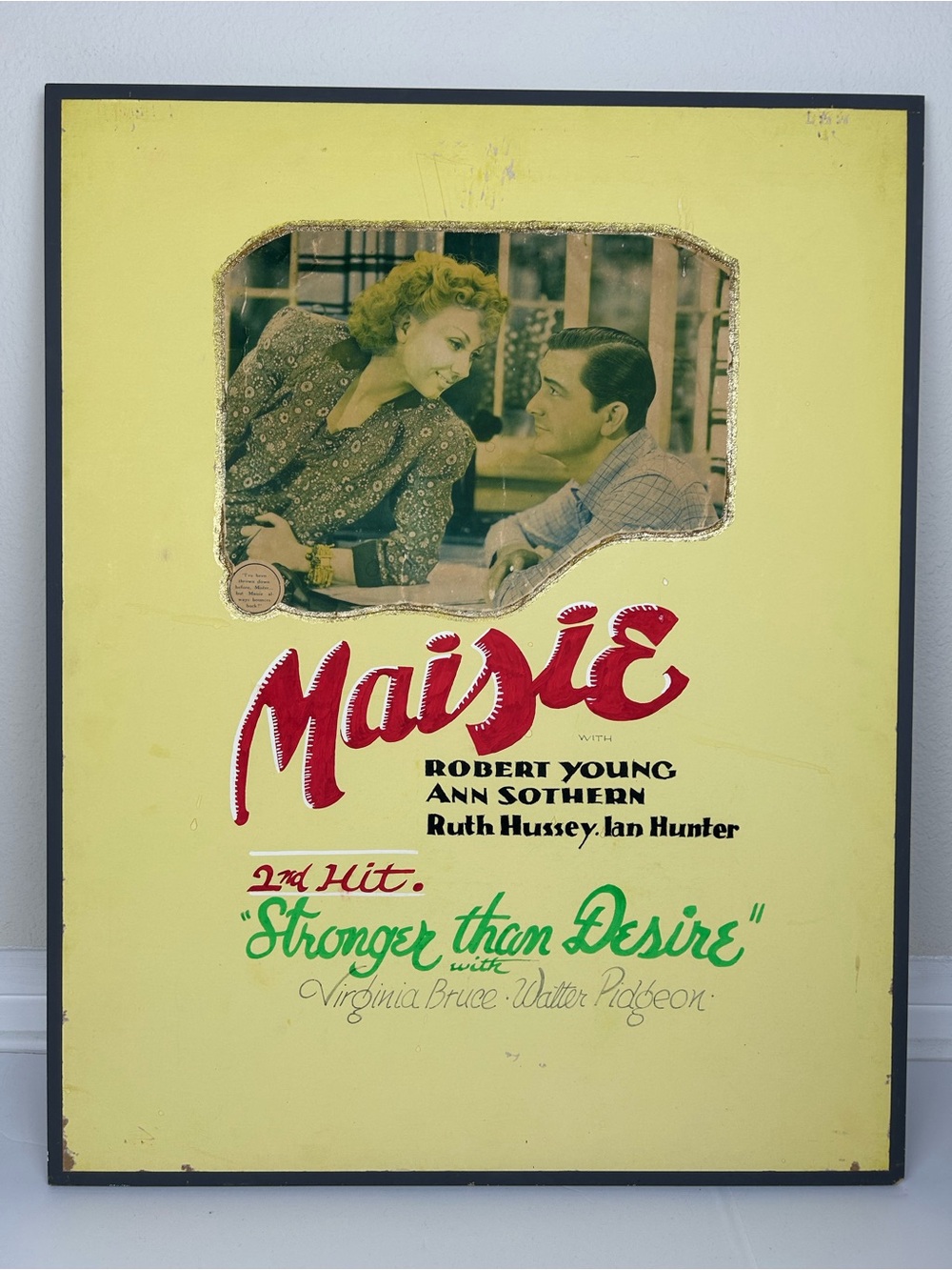 Vintage 1939 Maisie Movie Poster Ann Sothern Robert Young MGM Lobby Art 22x28